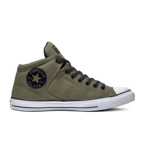 all star verde militar couro